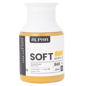 알파색채 소프트바디 아크릴물감 낱색 A 860 Yellow Ochre, 250ml, 1색