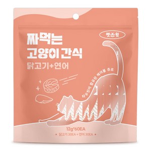 펫스윗 짜먹는 고양이 간식 60p, 혼합맛(닭고기/연어), 720g, 1개