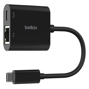 벨킨 USB C to 이더넷 100W PD 충전 어댑터 INC019btBK, 블랙, 1개