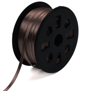 뭉구 프리미엄 유광 단면 주자 리본 5mm, 09 진밤색, 1개, 90m