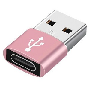 헨센 C타입 to USB 초미니 경량 변환 젠더, 핑크, 1개