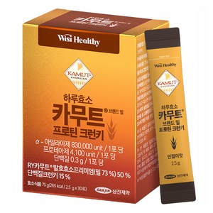 위시헬씨 삼진제약 하루효소 카무트 프로틴 크런키 30p, 120g, 1개