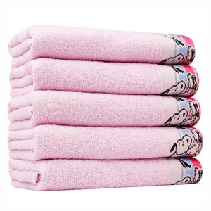 송월타월 스누피 프리 라이더 세면타월 100g 30수 면사, 핑크, 5개