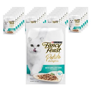 팬시피스트 고양이 쁘띠딜라이트 참치 습식 주식 파우치, 50g, 24개