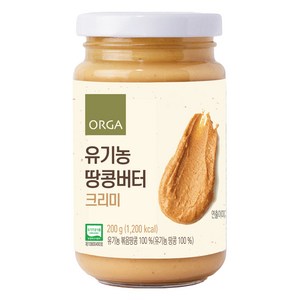 올가홀푸드 유기농 땅콩버터 크리미, 1개, 200g