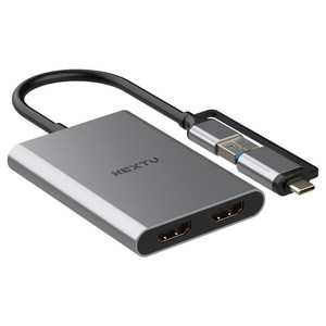 넥스트유 버이맨 USB C to HDMI 4K 듀얼 모니터 확장 컨버터 NEXTU-5622TCH-DUAL, 1개