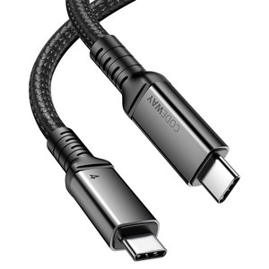 코드웨이 C타입-C타입 USB4 8K 썬더볼트4 호환 240W 40Gbps 고속충전 데이터 케이블, 2m, 1개, 블랙 + 그레이