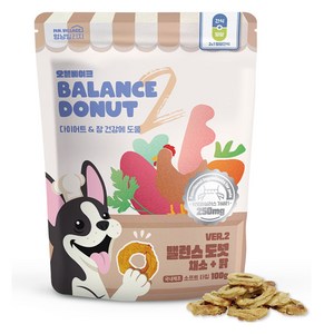 멍냥빌리지 강아지 가수분해간식 밸런스도넛, 1개, 100g, 혼합맛(채소/닭)