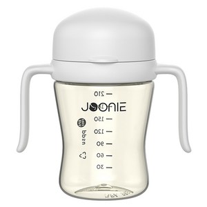 주니 유아용 뚜껑 일체형 자기주도컵 2세대 210ml, 1개, 화이트