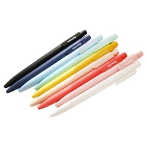 모모디 초저점도 노크식 모먼트 볼펜 0.38mm, 혼합색상, 9개