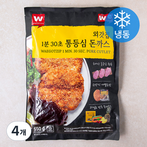 외갓집 1분 30초 통등심돈까스 + 소스 세트 (냉동), 650g, 4개