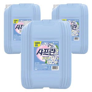 샤프란 프레쉬 아일랜드 대용량 섬유유연제 본품, 18L, 3개