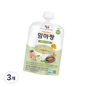 짱죽 맛있는 이유식 맘마짱 10개월부터 1p, 전복노른자진밥, 120g, 3개