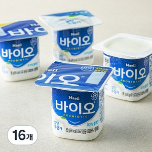 매일바이오 무가당 플레인, 85g, 16개