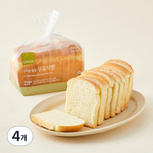 ORGA 우리밀 우유식빵, 240g, 4개