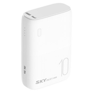 스카이 필 X11 미니 10000mAh 초소형 고속 유선 보조배터리 C타입, SKY-X11PD, 화이트