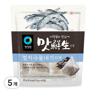 맛선생 멸치국물내기 티백, 80g, 5개