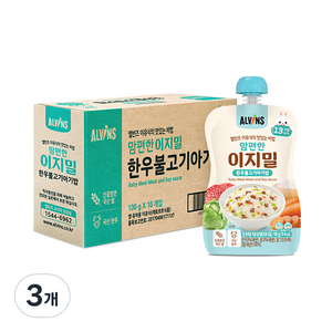 엘빈즈 이지밀 맘편한 파우치 이유식 13개월이상 한우불고기아기밥 10p, 3개, 한우불고기맛