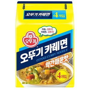 오뚜기 카레면 약간매운맛 130g, 4개