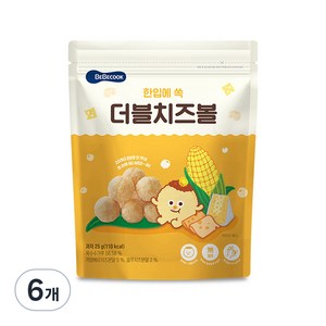 베베쿡 콘볼 과자, 치즈, 25g, 6개