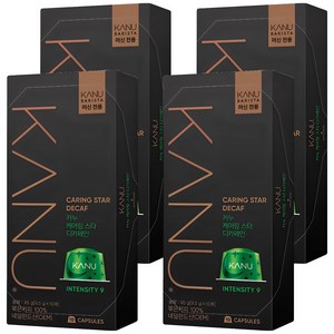 카누 바리스타 머신 전용 캡슐커피 케어링스타 디카페인, 9.5g, 10개입, 4개