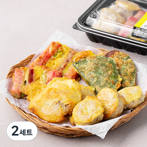 남도애꽃 고소한 수제 모듬전 동그랑땡전 + 동태전 + 깻잎전 + 꼬치전 세트 500g, 2세트