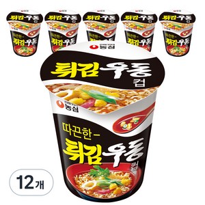 농심 튀김우동 컵라면, 62g, 12개