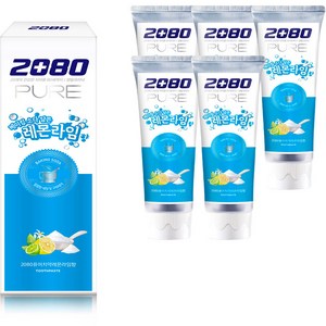 2080 베이킹소다 담은 퓨어치약 레몬라임향, 120g, 6개