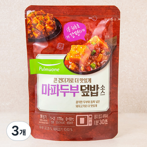 풀무원 큰건더기 덮밥소스 마파두부, 170g, 3개