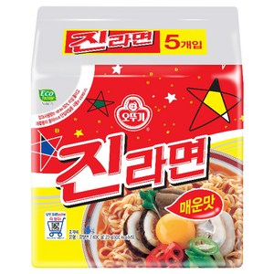 오뚜기 진라면 매운맛 120g, 5개