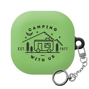 몬드몬드 라인 아트 해피 갤럭시 버즈프로/버즈라이브 하드 케이스 + 키링, Camping with us 001, 1개