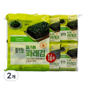 풀무원 들기름 파래김, 80g, 2개