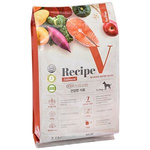 유한양행레시피브이 세븐제로 S 강아지 사료, 연어, 2.1kg, 1개