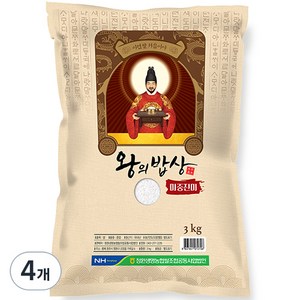 청원생명농협 2024년산 햅쌀 왕의밥상 쌀 백미, 3kg, 4개