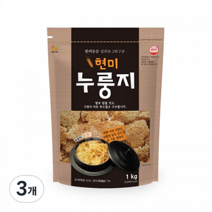 엄마사랑 한끼든든 현미누룽지, 1kg, 3개