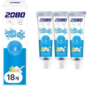 2080 베이킹소다 담은 퓨어치약 레몬라임향, 120g, 18개