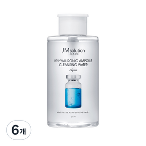 제이엠솔루션 H9 히아루로닉 앰플 클렌징 워터 아쿠아, 500ml, 6개