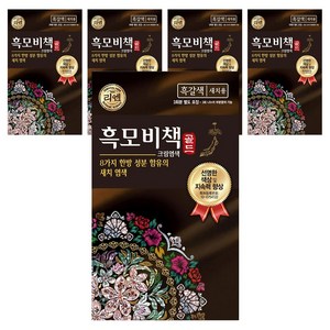 리엔 흑모비책 골드 염색약 90g, 흑갈색, 5개