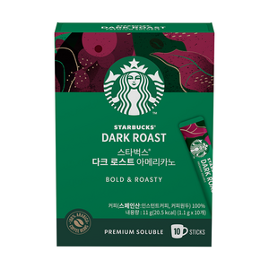 스타벅스 다크 로스트 아메리카노 원두커피믹스, 1.1g, 10개입, 1개