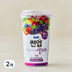 썬업 과일야채 샐러드주스 퍼플, 190ml, 2개