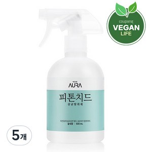 아우라 피톤치드 살균탈취제 숲속향 본품, 500ml, 5개