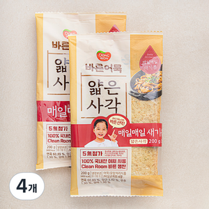 바른어묵 얇은 사각 어묵, 200g, 4개