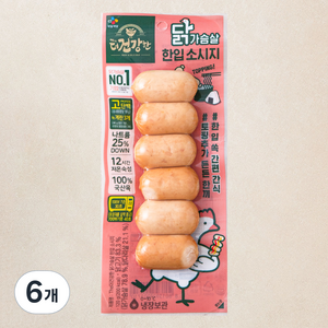 더건강한 닭가슴살 한입 소시지, 120g, 6개