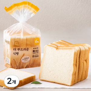 델리팜 더 부드러운 식빵 6입, 2개, 380g