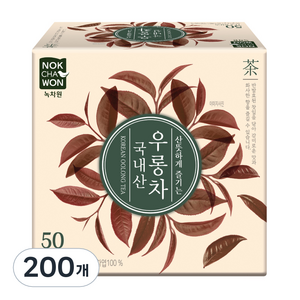 녹차원 국내산 우롱차, 1.2g, 50개입, 4개