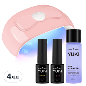 유키 핑크리본 셀프 홈네일 세트, 54W핑크리본램프 + 탑젤 5g + 베이스젤 5g + 젤클리너 100ml, 4세트