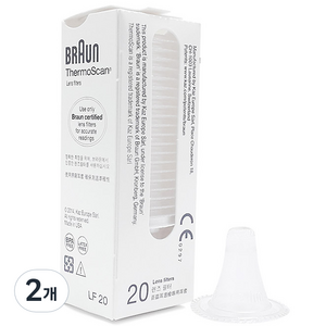 BRAUN 귀체온계용 필터캡 LF20 20개입, 2개