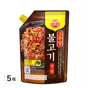 오뚜기 고추장 불고기 양념 스파우트팩, 5개, 500g