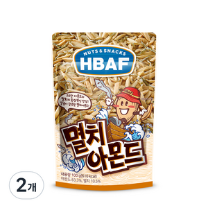 HBAF 바프 멸치 아몬드, 100g, 2개