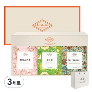 라돌체비타 프리미엄 허브차 3종 선물세트 + 쇼핑백, 히비스커스 1.2g x 6p + 페퍼민트 1.2g x 6p + 레몬밤 1.2g x 6p, 3세트